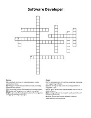 Software Developer Crossword Puzzle