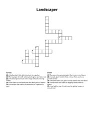 Landscaper Crossword Puzzle
