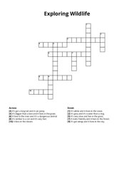 Exploring Wildlife Crossword Puzzle