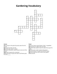 Gardening Vocabulary crossword puzzle