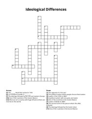 Ideological Differences crossword puzzle