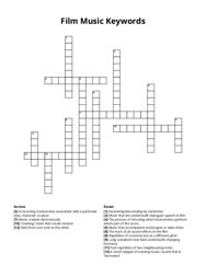 Film Music Keywords Crossword Puzzle