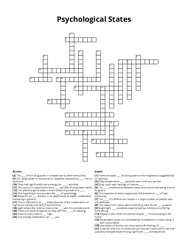 Psychological States Crossword Puzzle