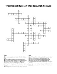 Traditional Russian Wooden Architecture Crossword Puzzle