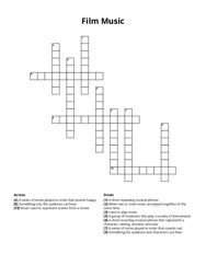 Film Music Crossword Puzzle