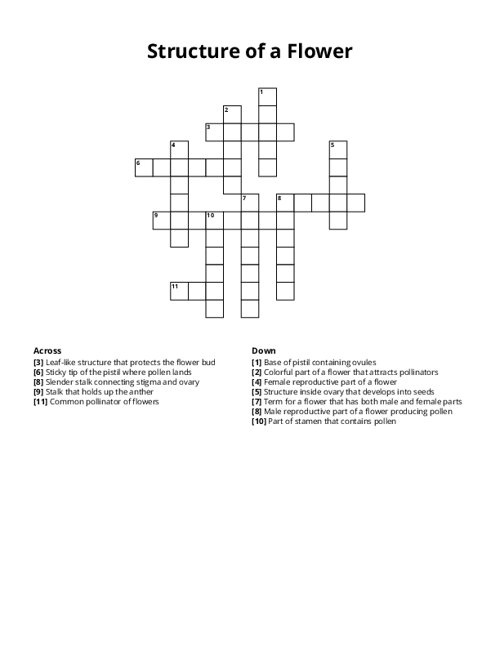 Structure of a Flower Crossword Puzzle
