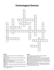 Technological Devices Crossword Puzzle