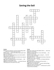 Saving the Soil Crossword Puzzle