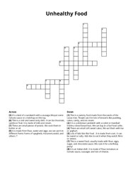 Unhealthy Food Crossword Puzzle
