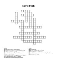 Selfie Stick Crossword Puzzle