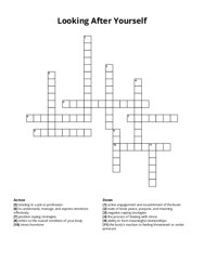 Looking After Yourself Crossword Puzzle