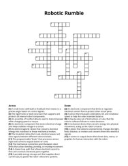 Robotic Rumble Crossword Puzzle
