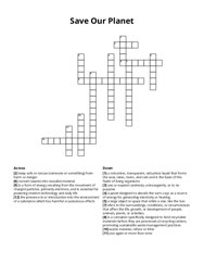 Save Our Planet Crossword Puzzle