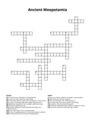 Ancient Meopotamia Crossword Puzzle