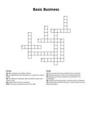 Basic Business Crossword Puzzle