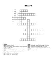 Theatre Crossword Puzzle