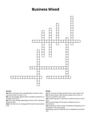 Business Mixed Crossword Puzzle