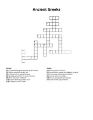 Ancient Greeks Crossword Puzzle