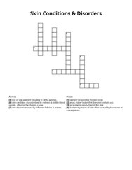 Skin Conditions & Disorders Crossword Puzzle