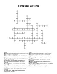 Computer Systems Crossword Puzzle