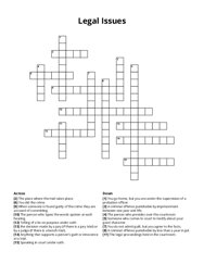 Legal Issues Crossword Puzzle