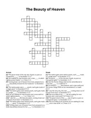 The Beauty of Heaven Crossword Puzzle