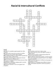 Racial & Intercultural Conflicts Crossword Puzzle