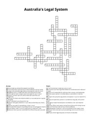 Australias Legal System Crossword Puzzle