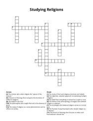 Studying Religions Crossword Puzzle