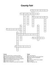 County Fair Crossword Puzzle