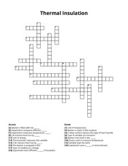 Thermal Insulation Crossword Puzzle
