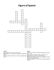 Figure of Speech Crossword Puzzle