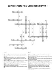 Earth Structure & Continental Drift Ii Crossword Puzzle