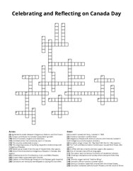 Celebrating and Reflecting on Canada Day Crossword Puzzle