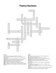 Poetry Revision Crossword Puzzle