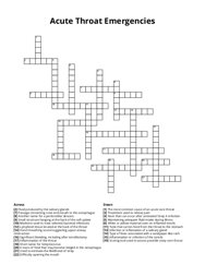 Acute Throat Emergencies Crossword Puzzle