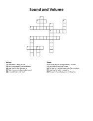Sound and Volume Crossword Puzzle