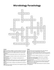 Microbiology Parasitology Crossword Puzzle