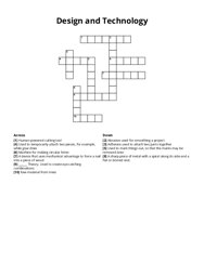Design and Technology Crossword Puzzle