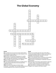 The Global Economy Crossword Puzzle
