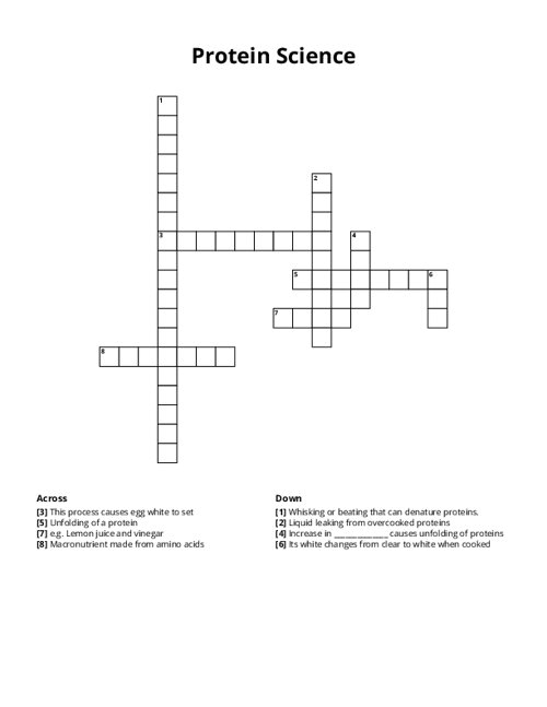 Protein Science Crossword Puzzle