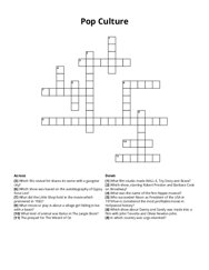 Pop Culture Crossword Puzzle