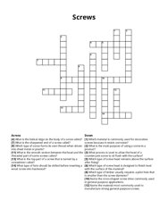 Screws Crossword Puzzle