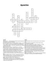 Apostles Crossword Puzzle