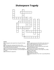Shakespeare Tragedy Crossword Puzzle