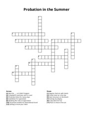 Probation in the Summer Crossword Puzzle