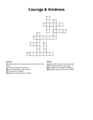 Courage & Kindness Crossword Puzzle