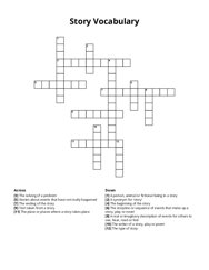 Story Vocabulary Crossword Puzzle