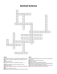 Animal Science Crossword Puzzle
