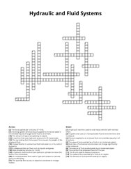 Hydraulic and Fluid Systems Crossword Puzzle